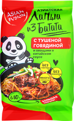 Лапша из батата ASIANFUSION Азиатская, с тушеной говядиной и овощами, 110г, изображение