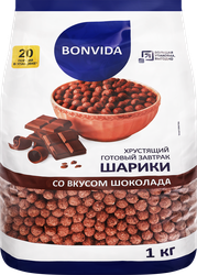 Готовый завтрак BONVIDA Шарики со вкусом шоколада, 1кг, детальное фото
