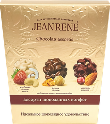 Конфеты JEAN RENE Ассорти из темного, молочного и белого шоколада, 132г, детальное фото