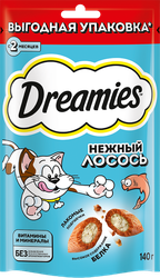 Лакомство для кошек DREAMIES с лососем, 140г, фото