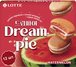 Печенье LOTTE Дрим пай со вкусом арбуза, 276г, картинка