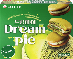 Печенье LOTTE Дрим пай со вкусом дыни, 276г, изображение