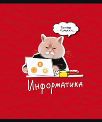 Тетрадь общая ПЗБМ Котопредмет – Информатика, 40 листов, А5, в клетку, на скрепке, Арт. 020194, фото