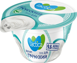 Йогурт LACTICA Греческий 2%, без змж, 130г, крупный план
