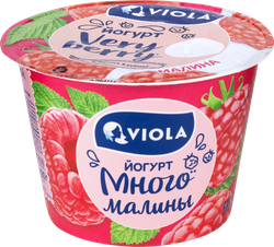 Йогурт VIOLA с малиной 2,6%, без змж, 180г, изображение