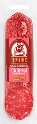 Колбаса сырокопченая ДРУЖЕ Салями мелкозернистая, 250г, крупный план