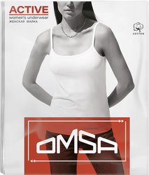 Майка женская OMSA топ размеры в ассортименте, bianco, cotton, Арт. OmT_D1001 CO+EL, вид