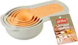 Набор мерных ложек PHIBO 14,5х8х4см, 5шт, фотография