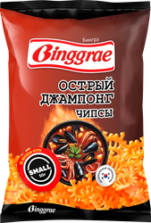 Чипсы пшеничные БИНГРЭ со вкусом острого корейского супа Джампонг, 40г, вид