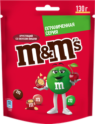 Драже M&M'S со вкусом вишни, 130г, крупный план
