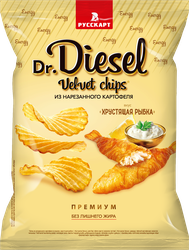 Чипсы картофельные DR.DIESEL со вкусом хрустящая рыбка, 120г, вид