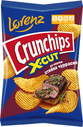 Чипсы картофельные LORENZ Crunchips X-cut, со вкусом стейка чураско, 130г, изображение