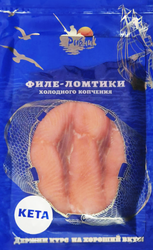 Кета холодного копчения РЫБНИК филе-ломтики, 100г, картинка