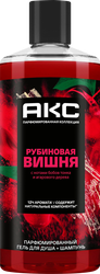 Шампунь-гель для душа мужской АКС Рубиновая вишня, 400мл, крупный план