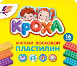 Пластилин мягкий ЛУЧ Кроха 16 цветов, стек, Арт. 28С 1646-08, 240г, 16шт, изображение