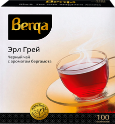 Чай черный БЕРГА Эрл Грей, 100пак, фотография