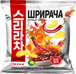 Чипсы картофельные BRUTO со вкусом соуса Шрирача, из натурального картофеля, 80г, вид