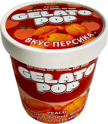 Мороженое в форме фруктов GELATO POP со вкусом персика 1,82%, без змж, картонный стакан, 190г, фото