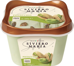 Мороженое SIVIERO MARIA Джелато, фисташковое с фисташковой пастой и поджаренными фисташками, без змж, контейнер, 500г, фотография