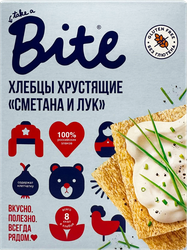 Хлебцы кукурузно-рисовые TAKE A BITE Хрустящие, со вкусом сметана и лук, 100г, вид