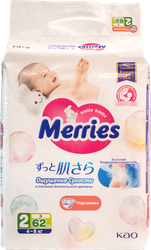 Подгузники MERRIES S 4–8кг, 62шт, вид