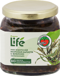 Морская капуста ЛЕНТА LIFE Витаминная, с фукусом, 400г, крупный план