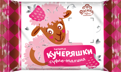 Печенье ДЫМКА Кучеряшки, суфле-малина, глазированное, 70г, картинка