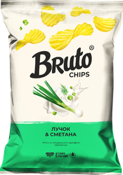 Чипсы картофельные BRUTO Flavor, со вкусом лучок&сметана, 120г, вид