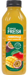Напиток безалкогольный негазированный Лимонад манго-маракуйя ЛЕНТА FRESH, 1л, крупный план