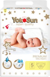 Подгузники YOKOSUN Premium S, 3–6кг, 64шт, фотография