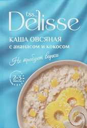 Каша овсяная DELISSE с ананасом и кокосом, 40г, вид