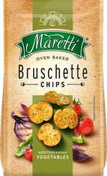 Сухарики пшеничные MARETTI Брускетти, со вкусом средиземноморских овощей, 80г, детальное фото