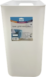 Бак для мусора HAPPI DOME прямоугольный, белый, пластик, 15л, Арт. HDB-16015-WHT, крупный план
