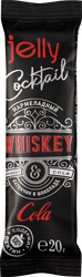 Батончик мармеладный ШОКОЛАДНЫЙ КУТЮРЬЕ Whiskey cola в шоколаде, со вкусом коктейля, 20г, крупный план