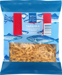 Таранка WISH FISH Путассу с перцем, стружка, 40г, крупный план