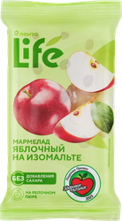 Мармелад желейно-фруктовый формовой ЛЕНТА LIFE Яблочный, на изомальте, 175г, крупный план