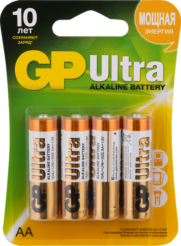 Элемент питания GP Ultra 15AU-CR4 Ultra 40/160 AA, 4шт, картинка