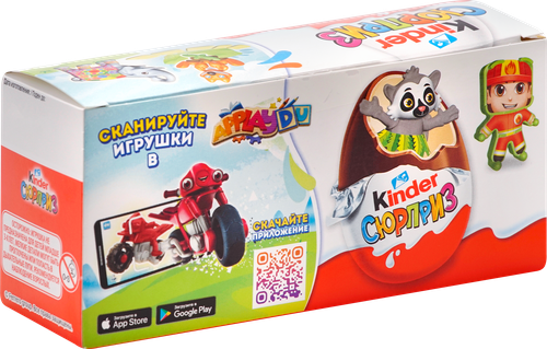Яйцо шоколадное KINDER Сюрприз из молочного шоколада с игрушкой, 60г, фото