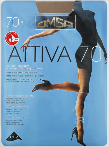 Колготки женские OMSA Attiva 70 den daino 4, детальное фото