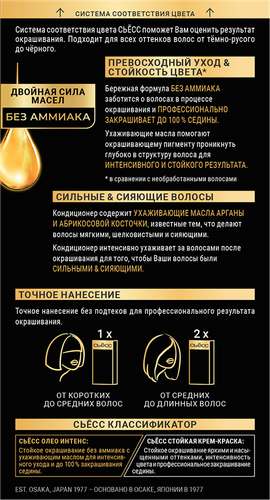 Краска для волос СЬЁСС Oleo Intense 2–10 Черно-каштановый, 115мл, детальное фото