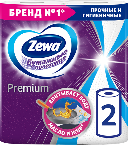 Полотенца бумажные ZEWA Premium, 2шт, вид