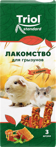 Лакомство для грызунов TRIOL с медом, 3шт, картинка