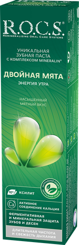 Зубная паста R.O.C.S. Двойная мята, 74г, крупный план