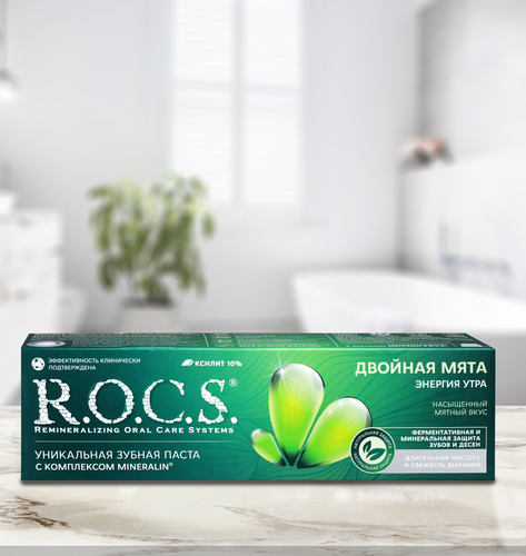 Зубная паста R.O.C.S. Двойная мята, 74г, вид