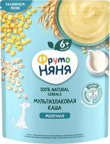 Каша мультизлаковая ФРУТОНЯНЯ молочная, с 6 месяцев, 200г, фотография