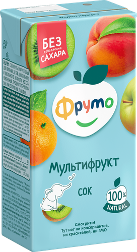 Сок ФРУТОНЯНЯ Мультифрукт, с 3 лет, 500мл, крупный план