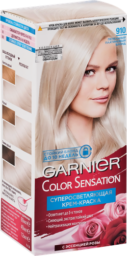 Краска для волос COLOR SENSATION 910, Пепельно-платиновый блонд, 110мл, фото