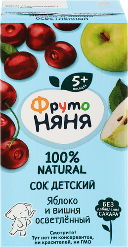 Сок ФРУТОНЯНЯ Яблоко-вишня, с 5 месяцев, 200мл, изображение