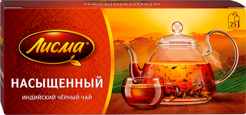 Чай черный ЛИСМА Индийский байховый, 25пак, детальное фото