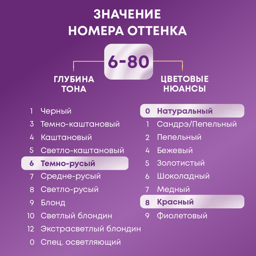 Крем-краска для волос ПАЛЕТТ Интенсивный цвет 6–80 Марсала RN5, 110мл, фотография